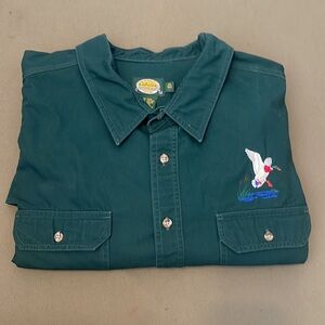 CABELAS  buttons down long sleeves Men's Green color Shirt size 5X”